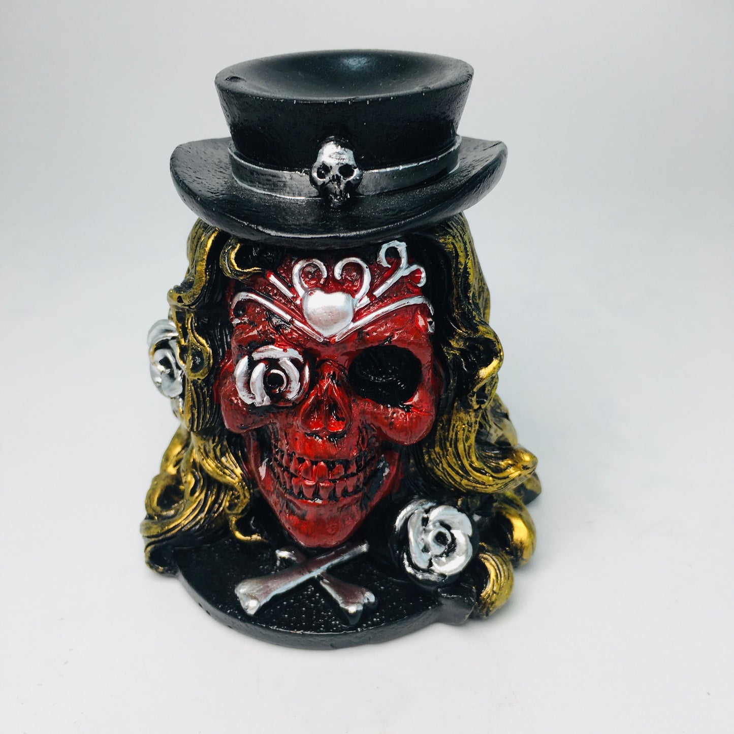 Resin Skull Face  Sphere Stand