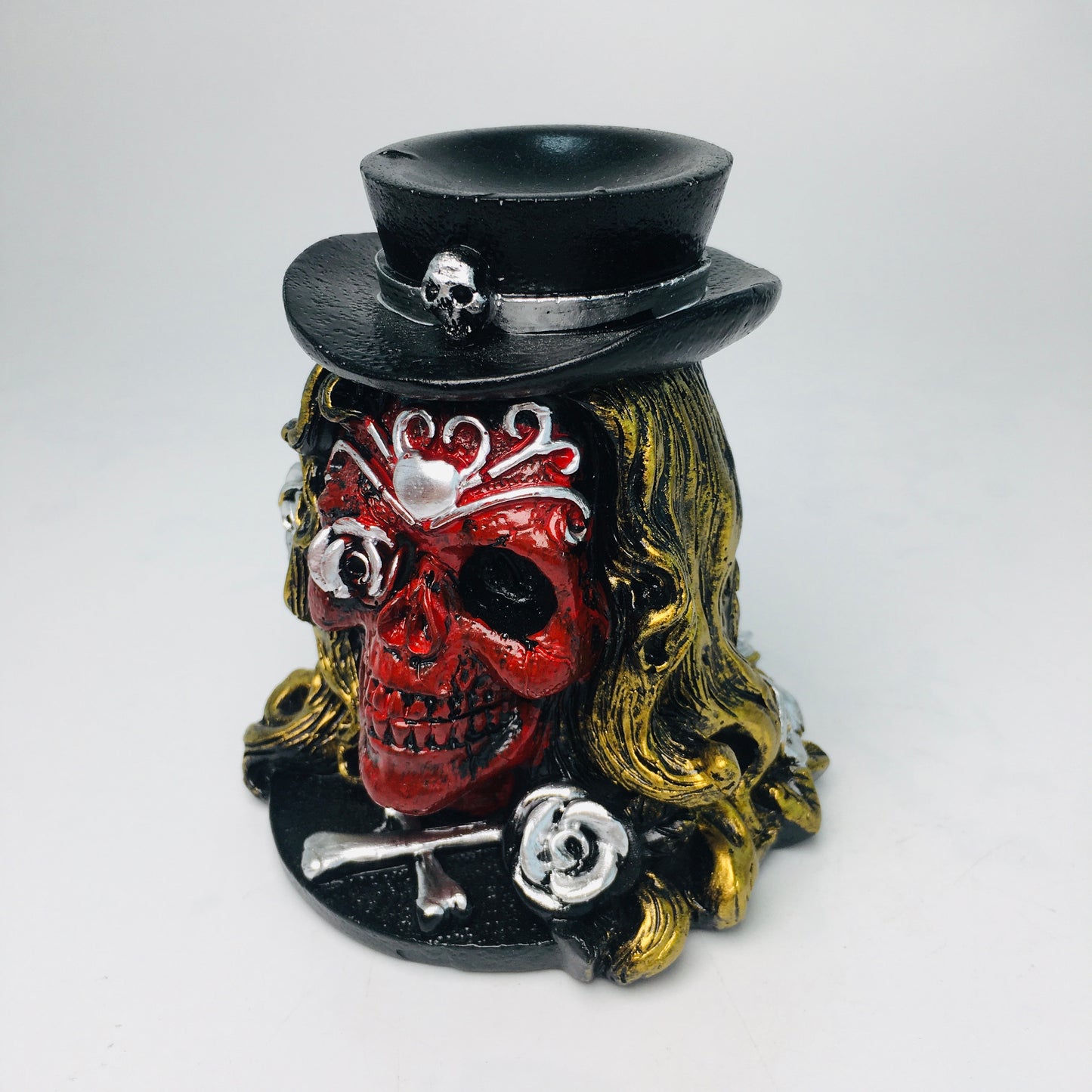 Resin Skull Face  Sphere Stand