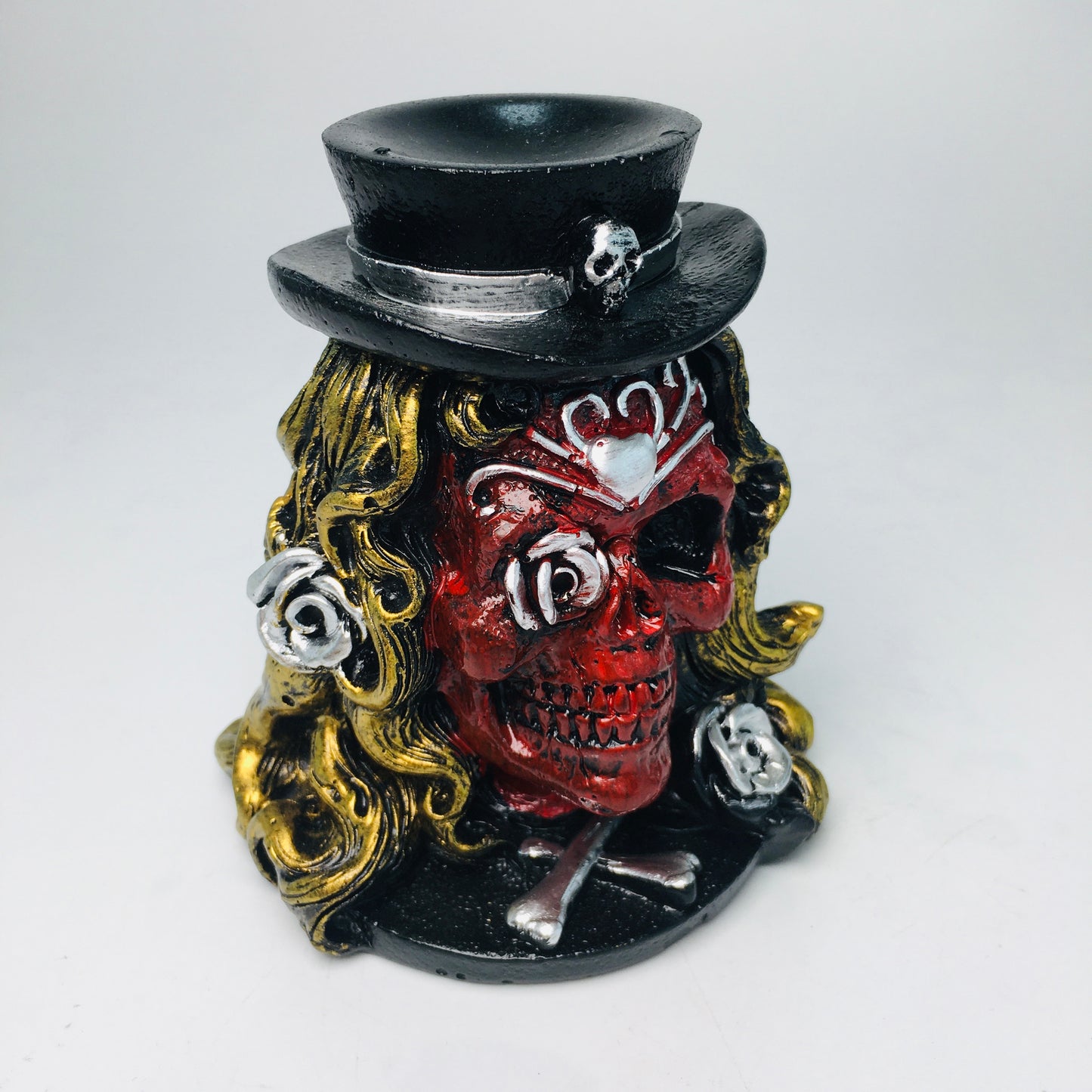 Resin Skull Face  Sphere Stand