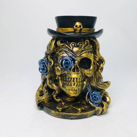 Resin Skull Face  Sphere Stand