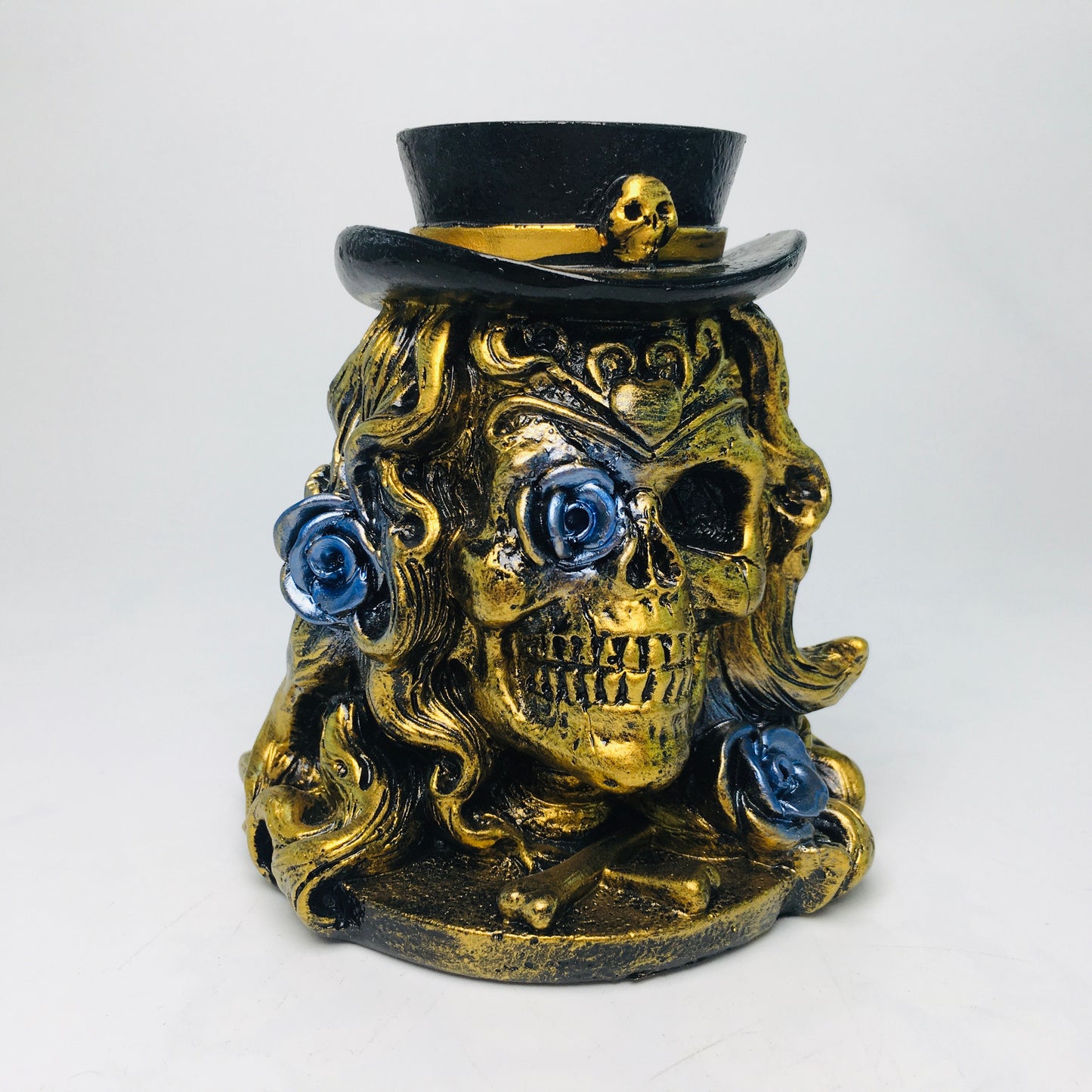 Resin Skull Face  Sphere Stand