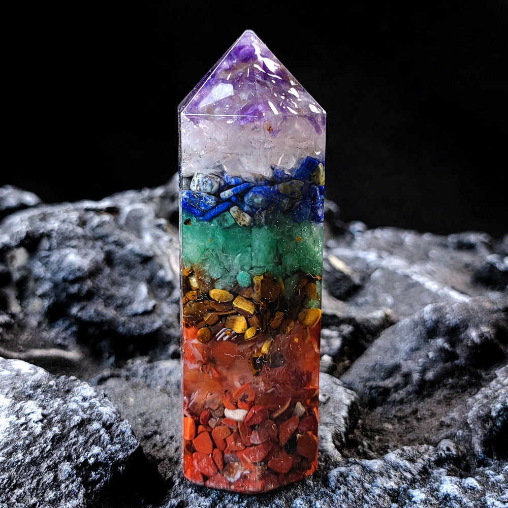 Resin gravel tower/Point/Crystal healing/Chakra point