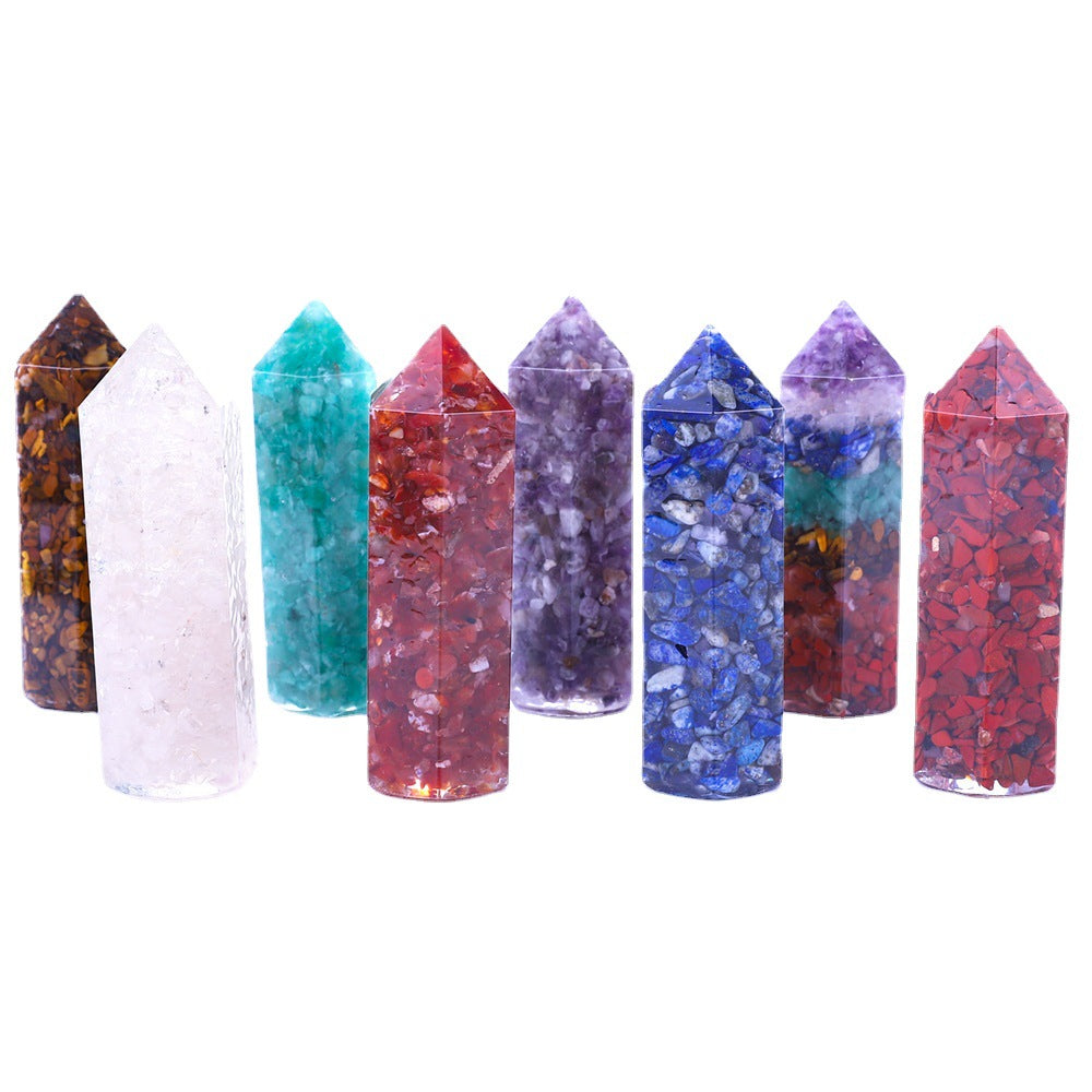 Resin gravel tower/Point/Crystal healing/Chakra point