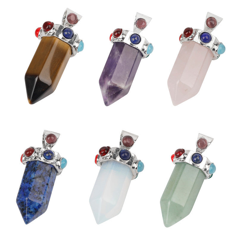 Chakra tower pendant/Crystal point collection/Crystal healing Free shipping over $200