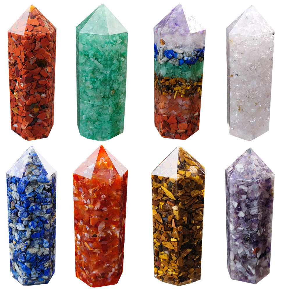 Resin gravel tower/Point/Crystal healing/Chakra point