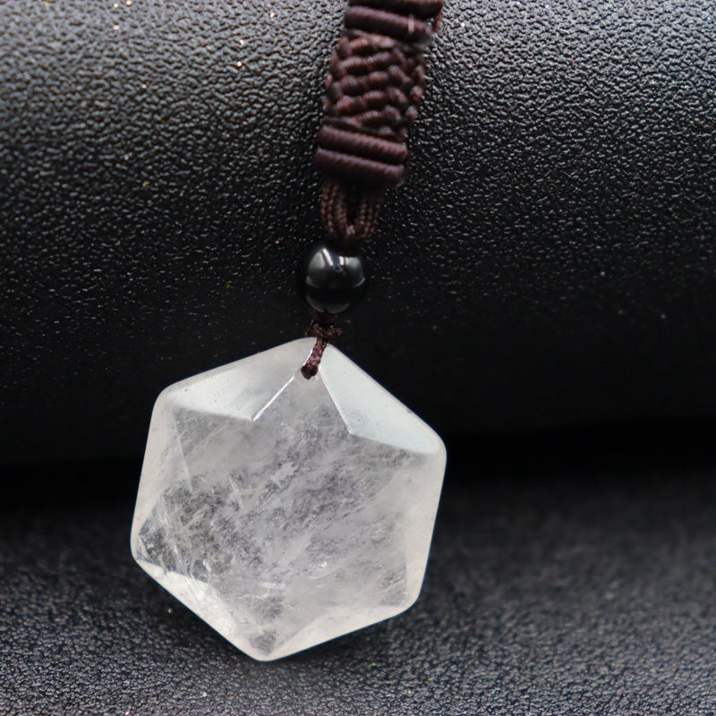 Nature stone pendant/six-pointed star necklace pendant/pendulum energy stone