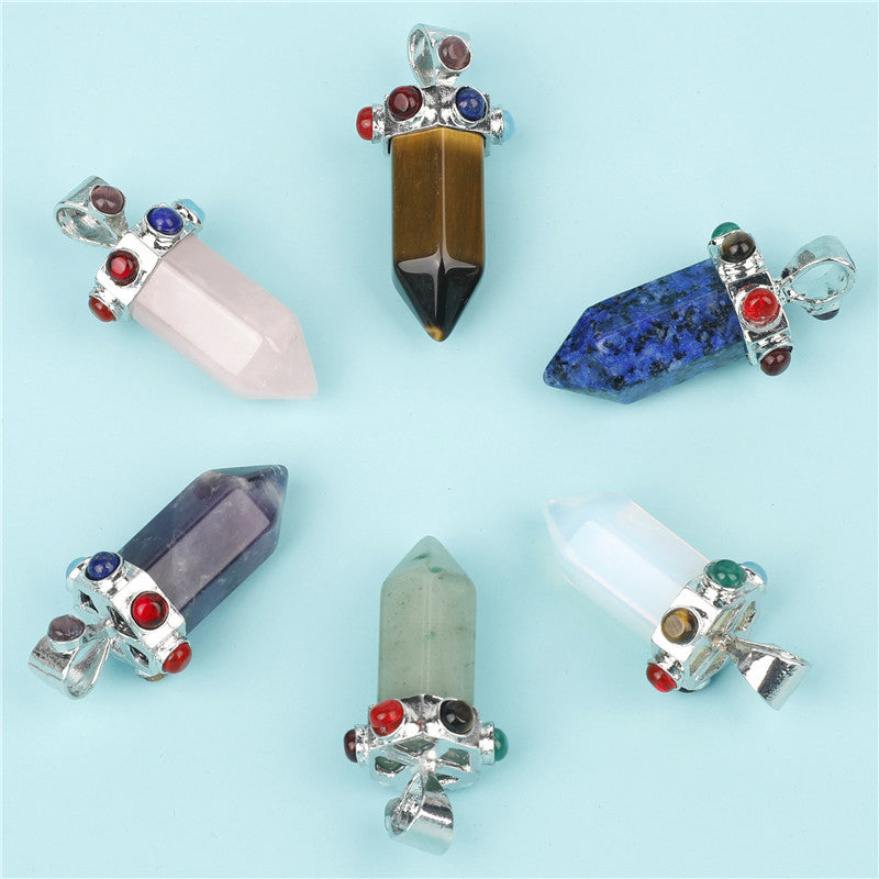 Chakra tower pendant/Crystal point collection/Crystal healing Free shipping over $200