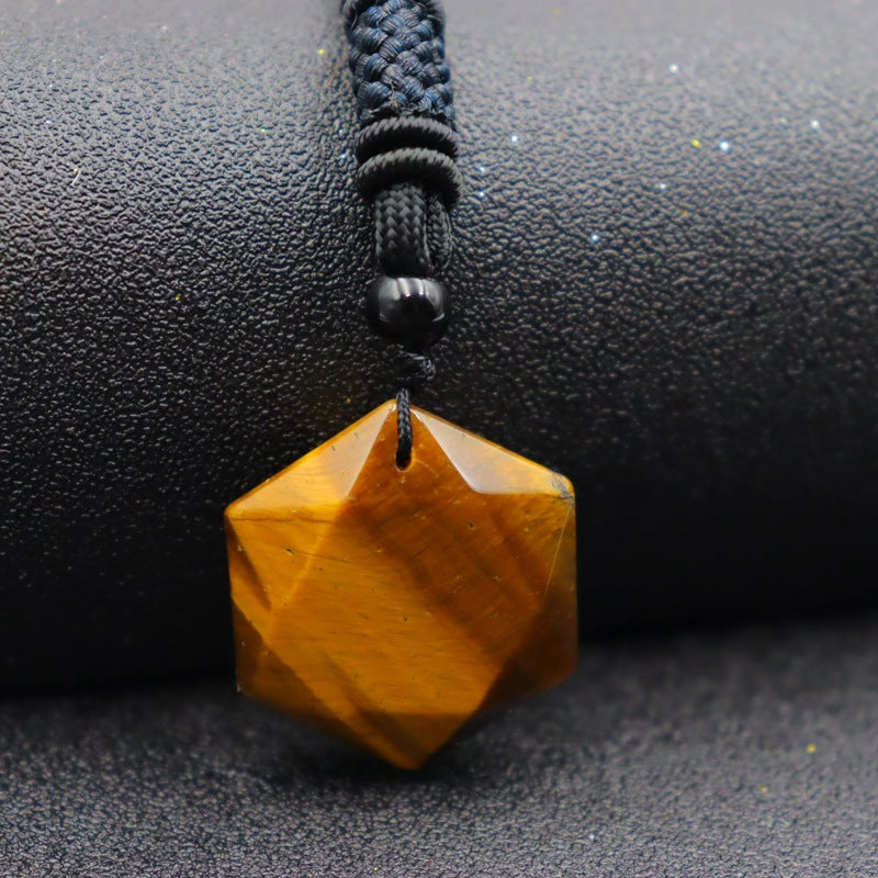 Nature stone pendant/six-pointed star necklace pendant/pendulum energy stone