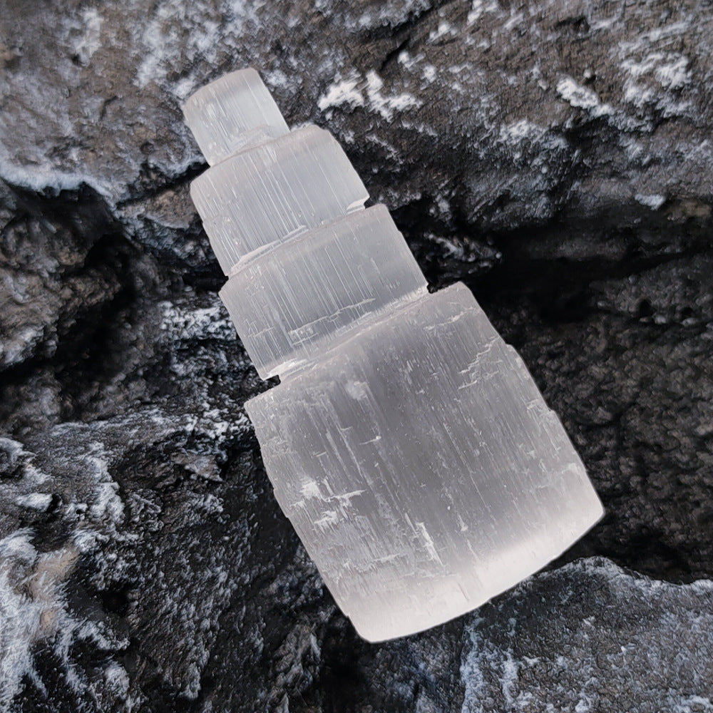 Selenite tower/Crystal chakra yoga/Crystal healing/Pendant/Bracelet