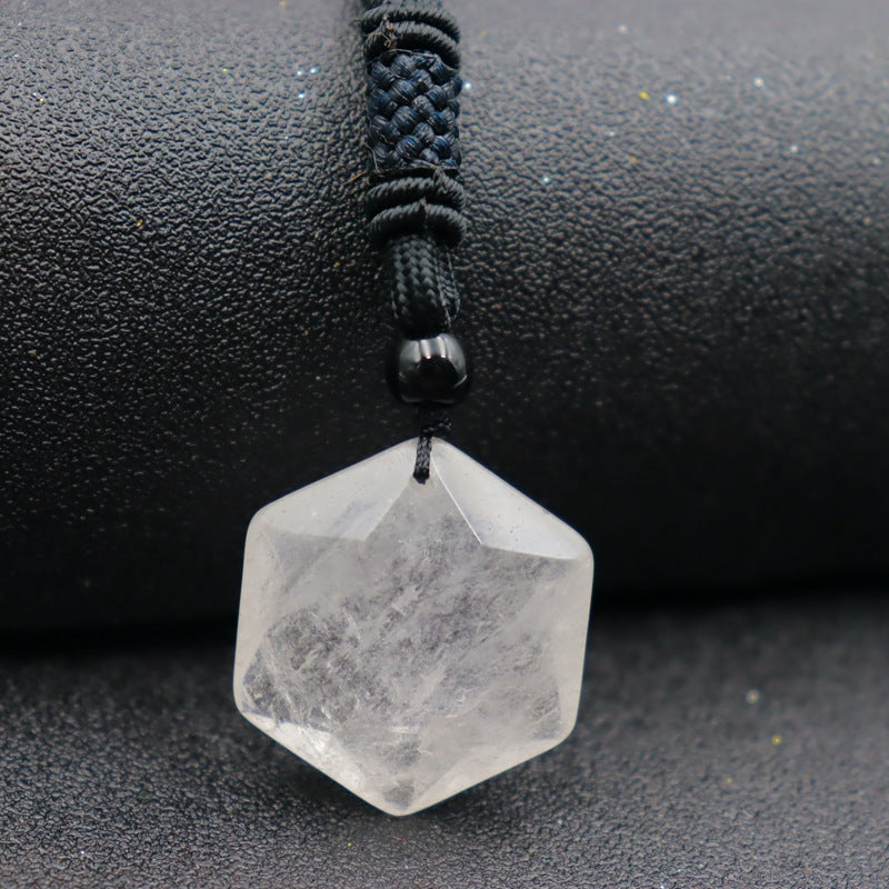 Nature stone pendant/six-pointed star necklace pendant/pendulum energy stone