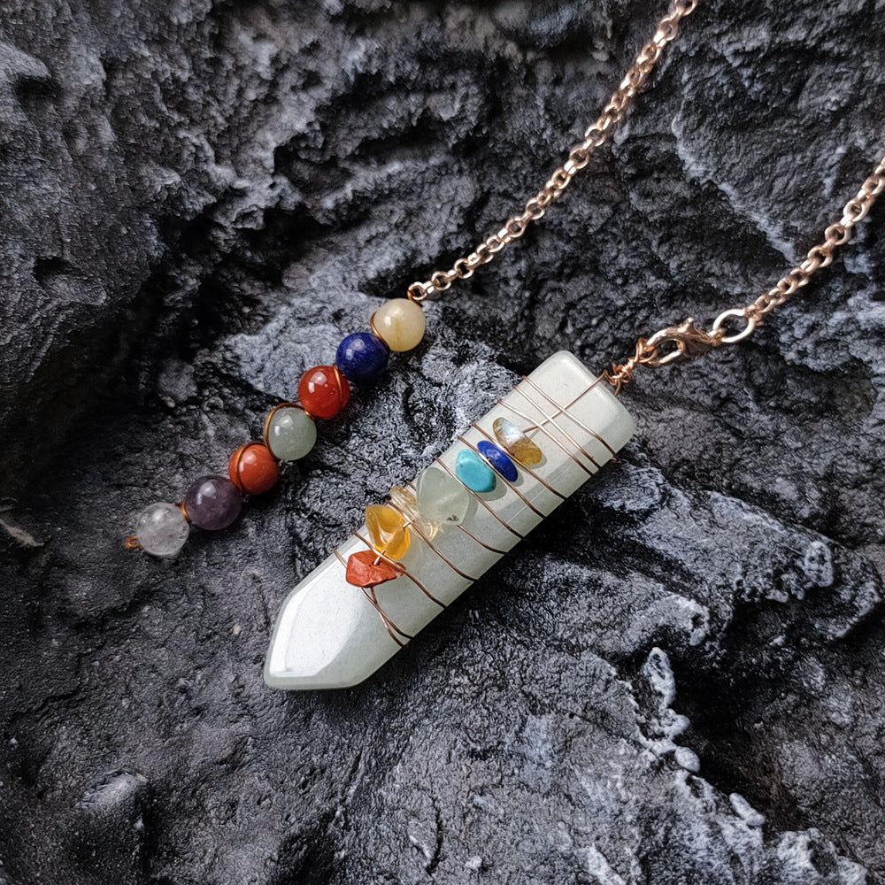 Selenite tower/Crystal chakra yoga/Crystal healing/Pendant/Bracelet