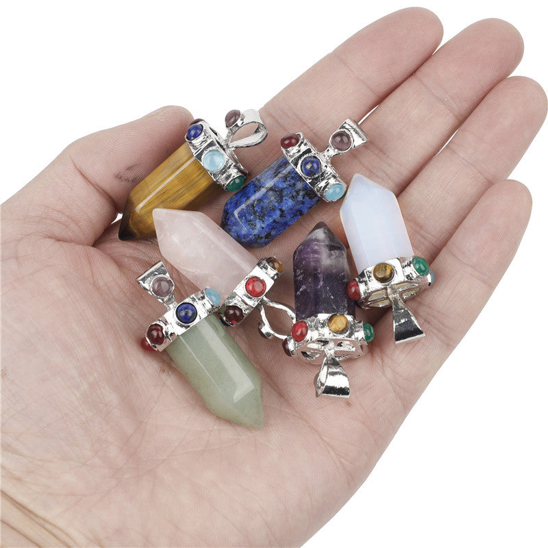 Chakra tower pendant/Crystal point collection/Crystal healing Free shipping over $200