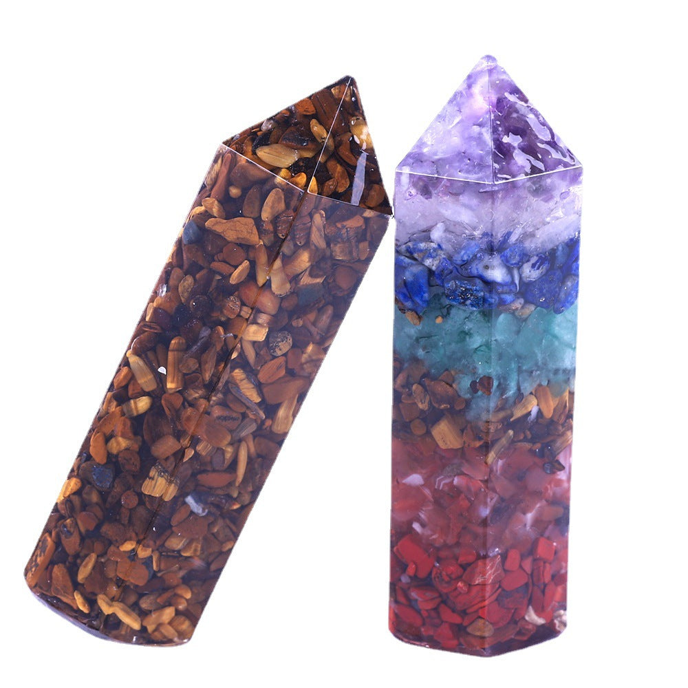 Resin gravel tower/Point/Crystal healing/Chakra point