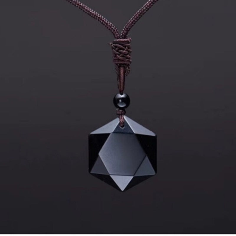 Nature stone pendant/six-pointed star necklace pendant/pendulum energy stone