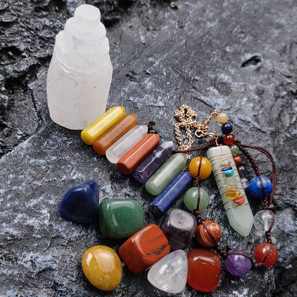 Selenite tower/Crystal chakra yoga/Crystal healing/Pendant/Bracelet