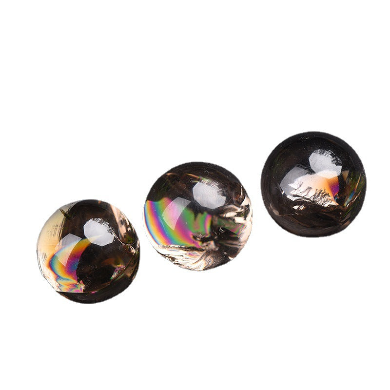 Smoky quartz sphere/Crystal ball/Self healing/Rainbow flash