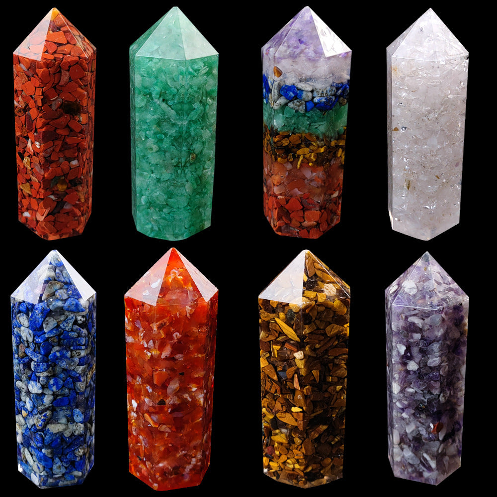 Resin gravel tower/Point/Crystal healing/Chakra point