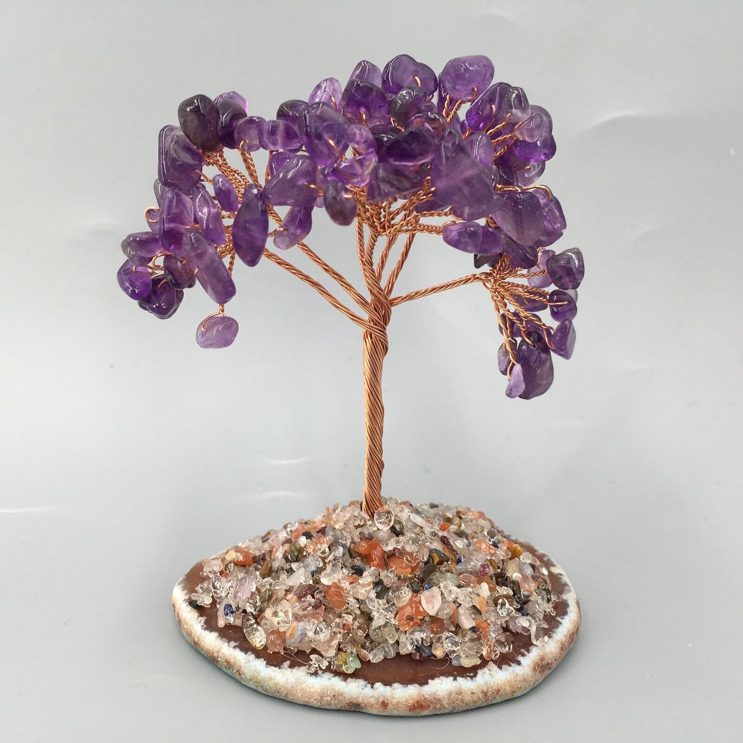 Natural Stone Gravel Tree/Agate slice tree