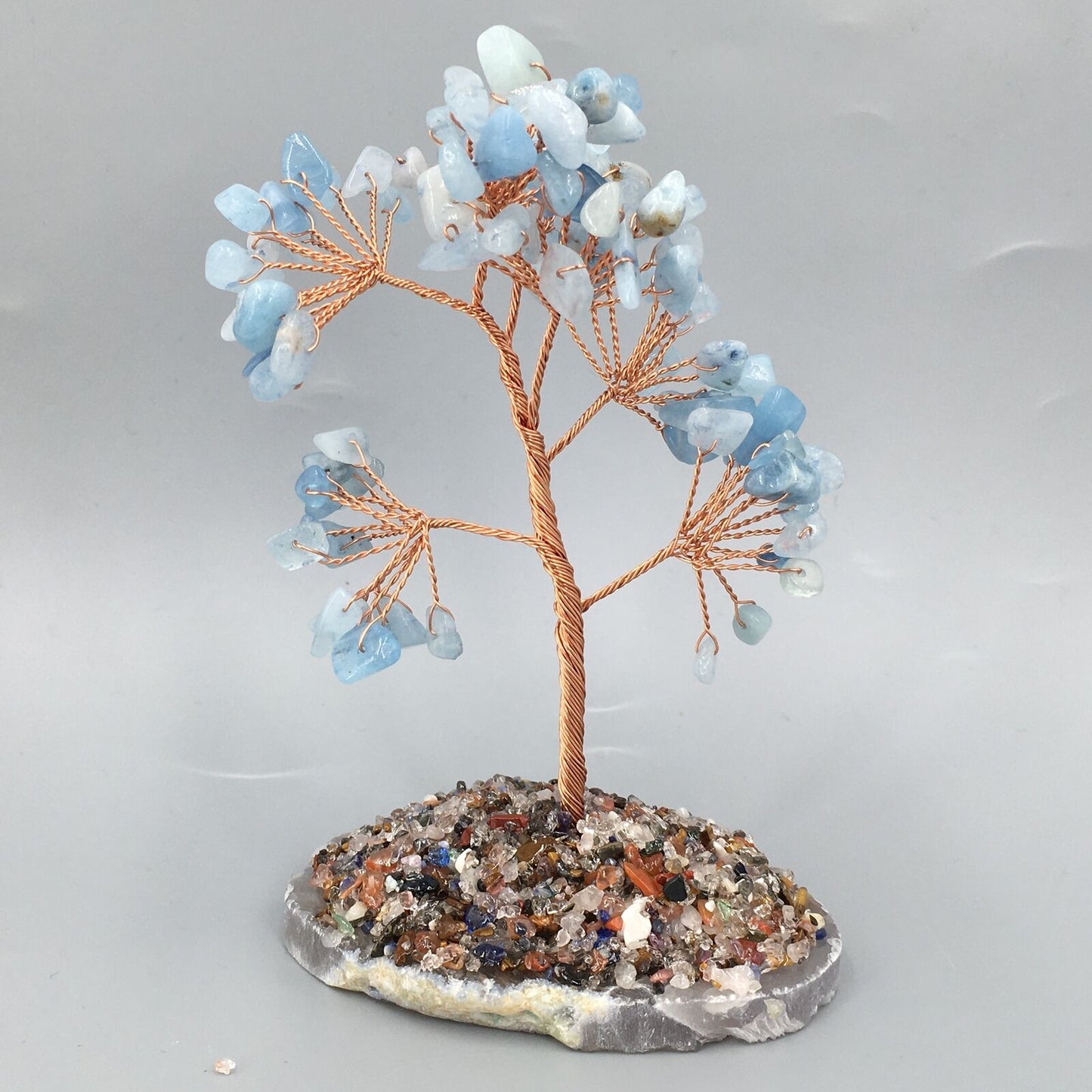 Natural Stone Gravel Tree/Agate slice tree