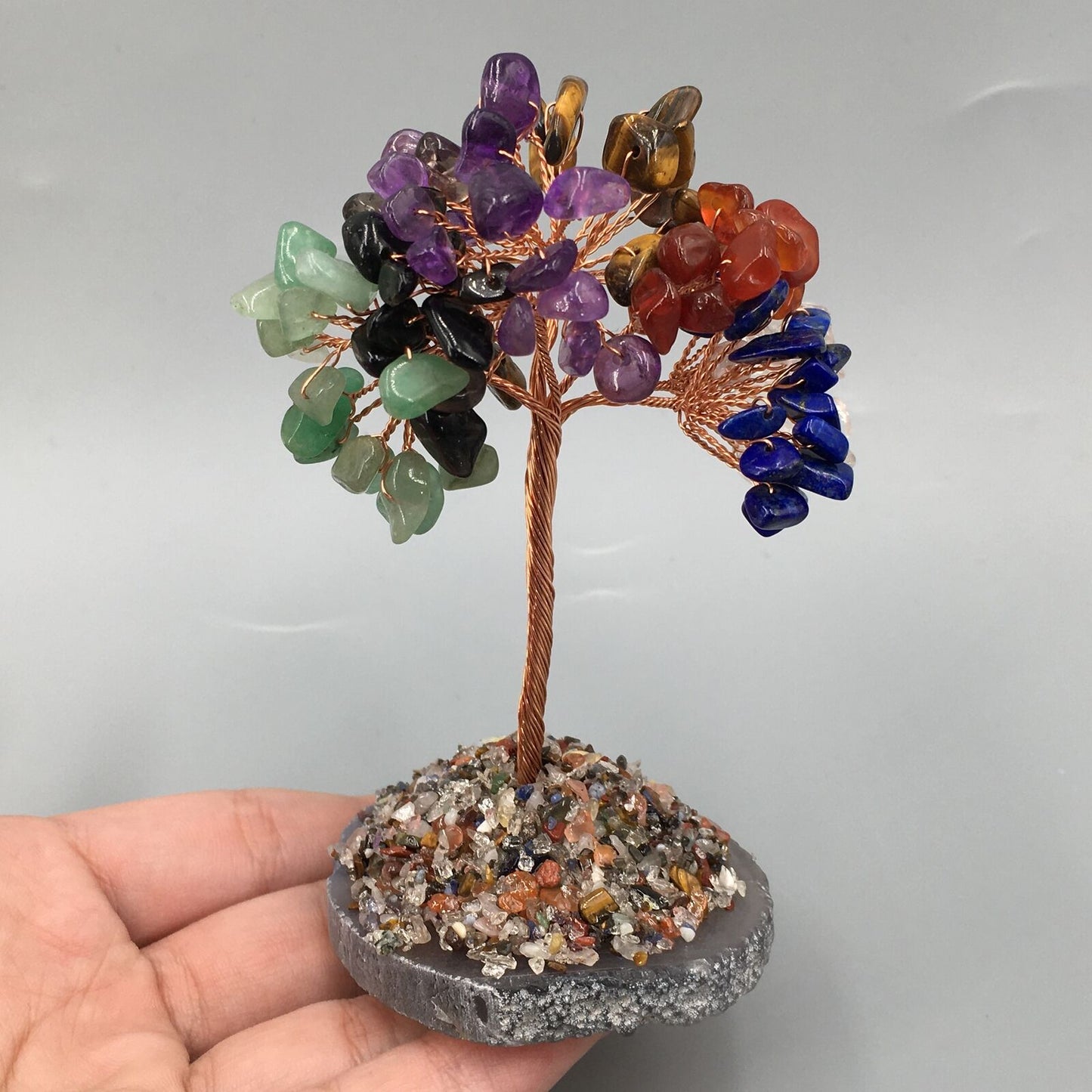 Natural Stone Gravel Tree/Agate slice tree