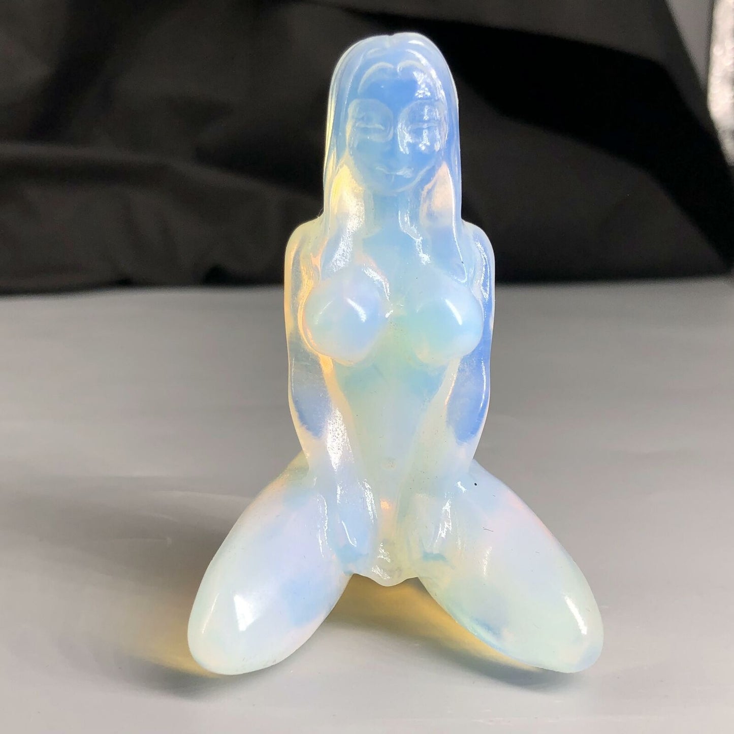 Opalite Yoga Goddess Carving/Handmade Furnishing Articles