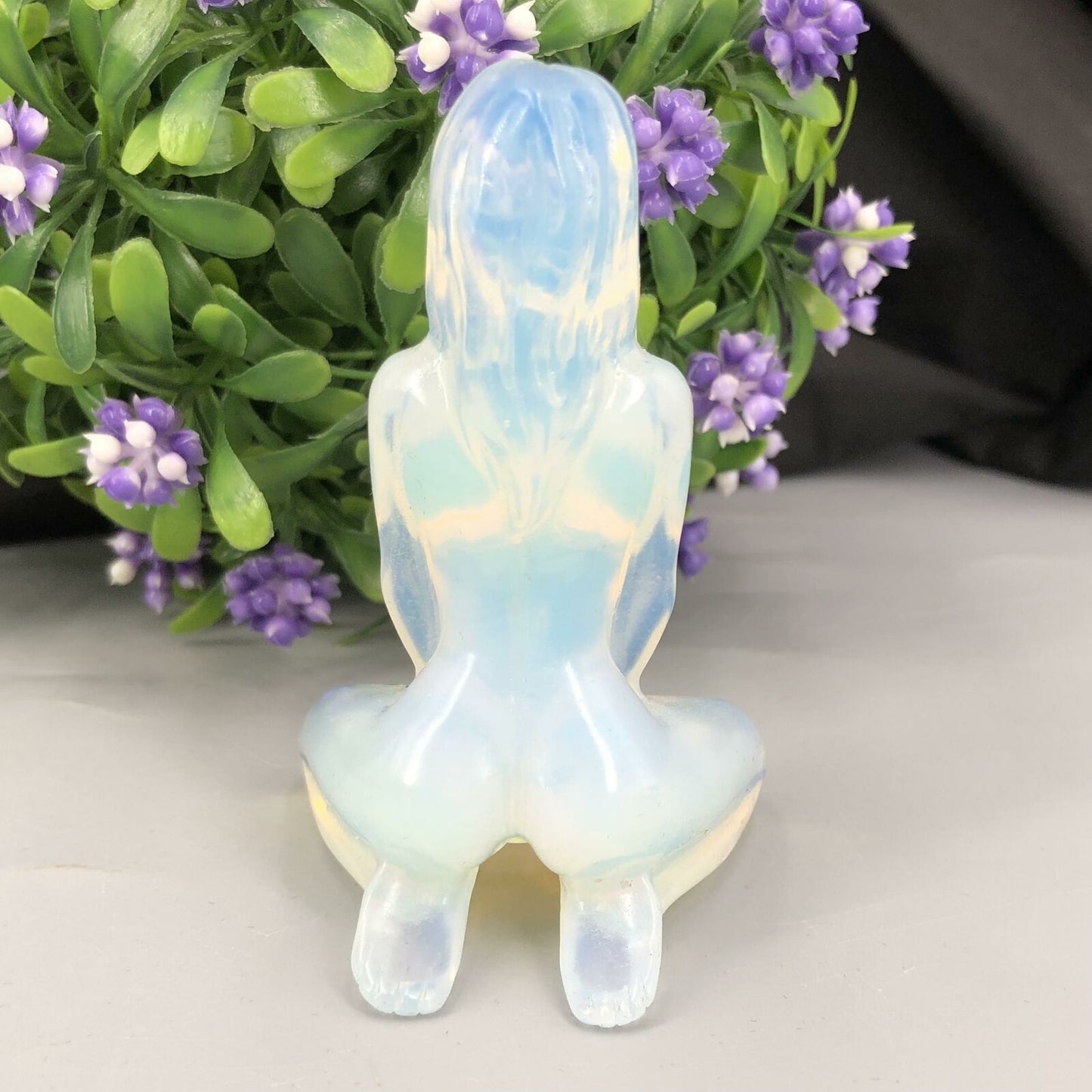 Opalite Yoga Goddess Carving/Handmade Furnishing Articles