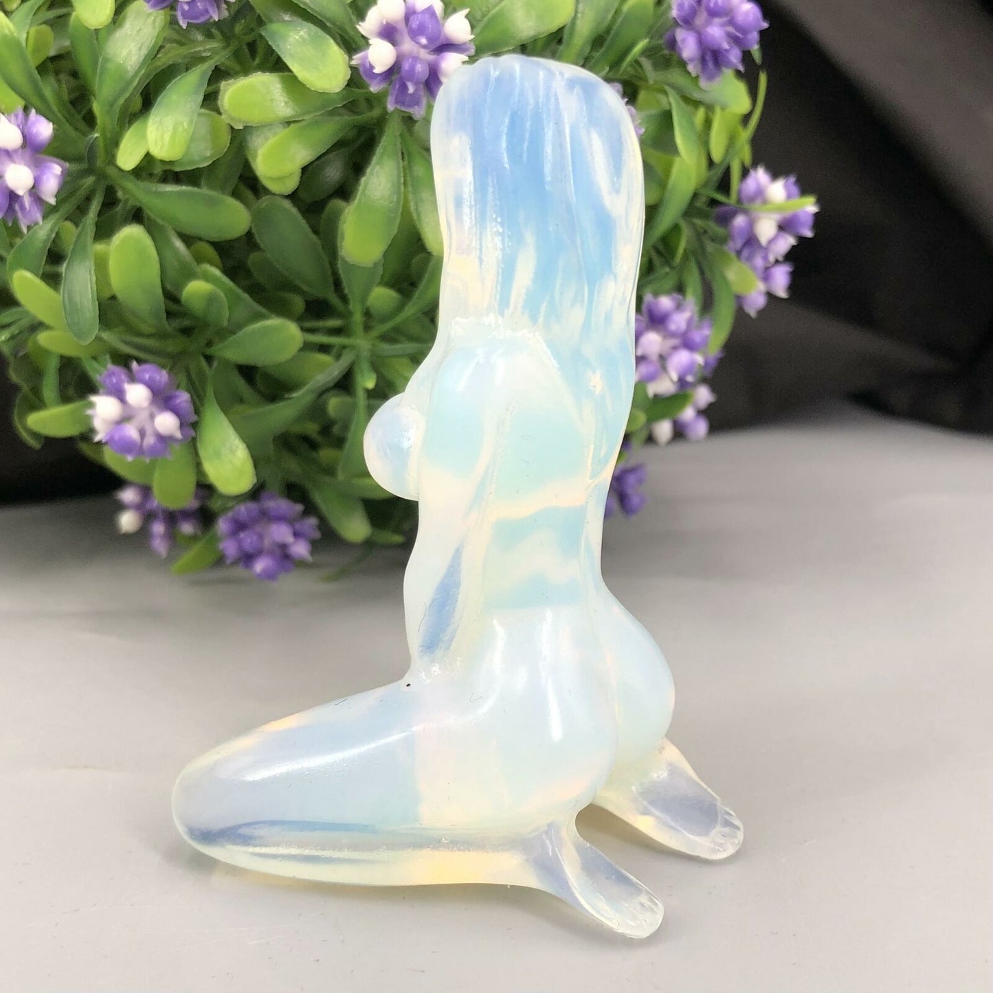 Opalite Yoga Goddess Carving/Handmade Furnishing Articles