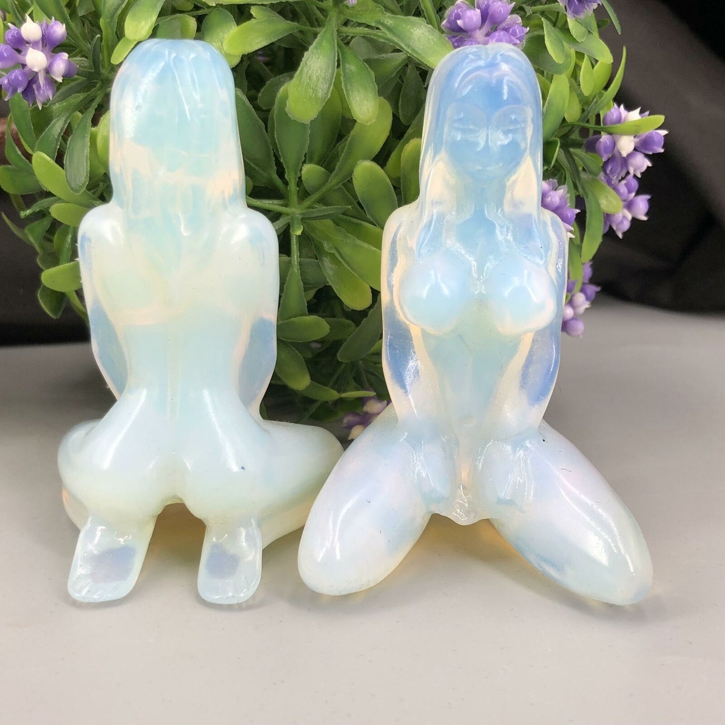 Opalite Yoga Goddess Carving/Handmade Furnishing Articles