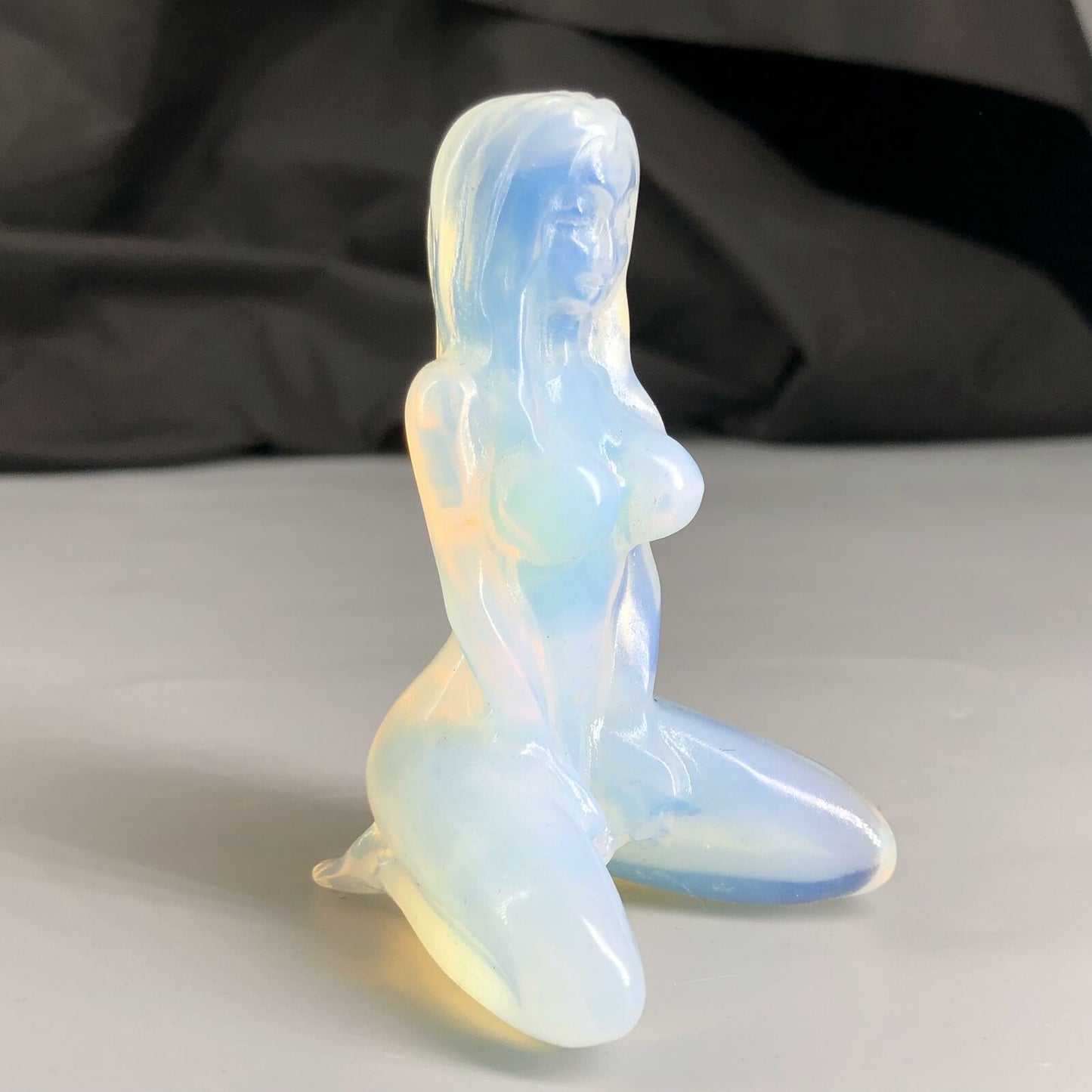 Opalite Yoga Goddess Carving/Handmade Furnishing Articles