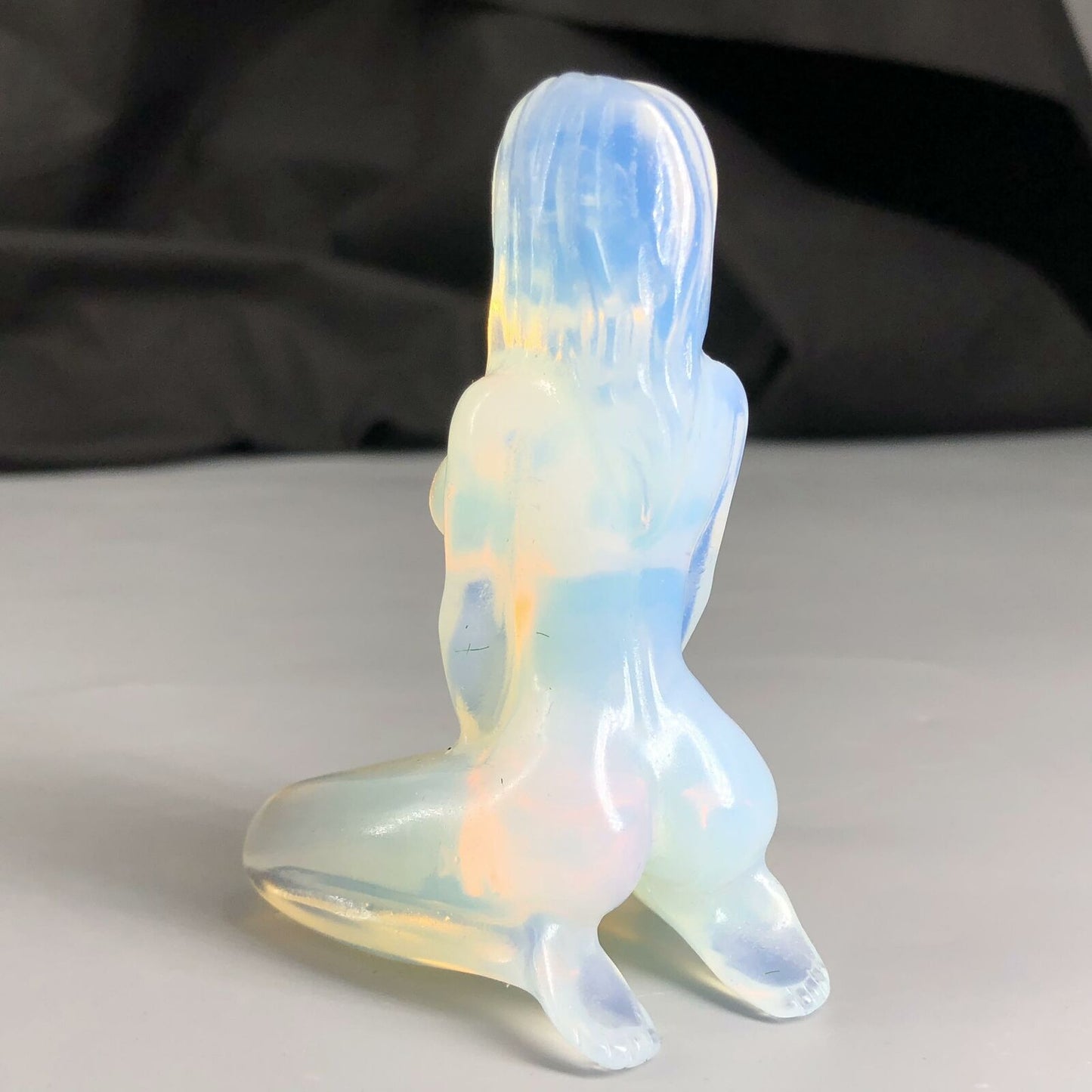 Opalite Yoga Goddess Carving/Handmade Furnishing Articles