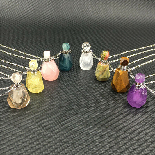 Natural Stone Vintage Perfume Bottle Pendant